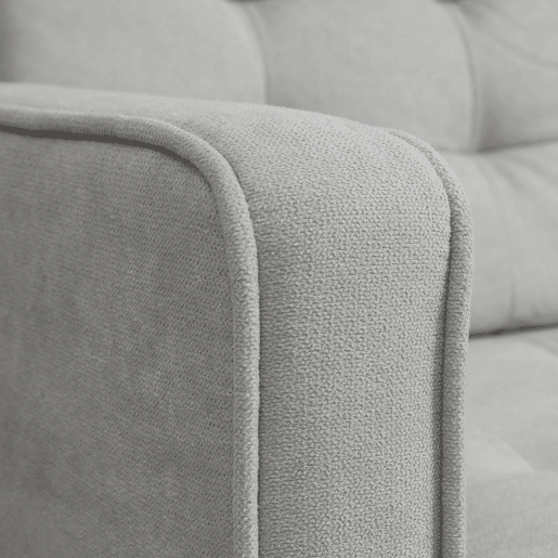 HOMCOM Sofá de 2 Lugares com Espaço de Armazenamento Sofá Moderno em Veludo com Pés de Madeira Encosto Capitonê para Sala Quarto ou Escritório 117x62x78 cm Cinzento Claro