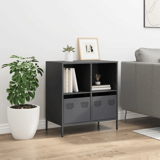 Aparador - Bufete - Móvei de apoio 68x39x73,5 cm aço laminado a frio antracite pt2270