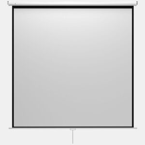 HOMCOM Ecrã de Projeção Manual 120 Polegadas Portátil Formato 1:1 Ângulo de Visão 160° para Interior e Exterior Cinema em Casa Eventos Desportivos Jardim 207x207 cm Branco