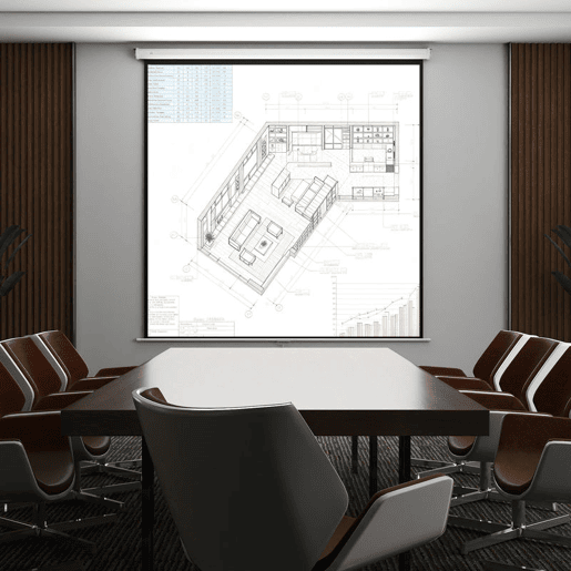 HOMCOM Ecrã de Projeção Manual 120 Polegadas Portátil Formato 1:1 Ângulo de Visão 160° para Interior e Exterior Cinema em Casa Eventos Desportivos Jardim 207x207 cm Branco