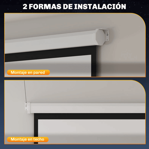 HOMCOM Ecrã de Projeção Manual 120 Polegadas Portátil Formato 1:1 Ângulo de Visão 160° para Interior e Exterior Cinema em Casa Eventos Desportivos Jardim 207x207 cm Branco