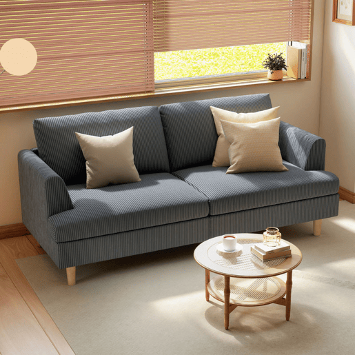HOMCOM Sofá de 3 Lugares Sofá Moderno para Sala 188x80x86 cm Revestimento em Veludo Almofadas Espessas com Molas Assento Largo Apoios de Braço Fácil Montagem 2 Almofadas Cinzento Escuro
