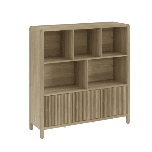 Cómoda Lukkodso 3 portas 102 x 98 x 30 cm Carvalho médio claro en.casa