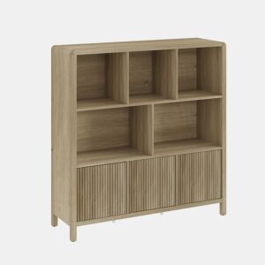 Cómoda Lukkodso 3 portas 102 x 98 x 30 cm Carvalho médio claro en.casa