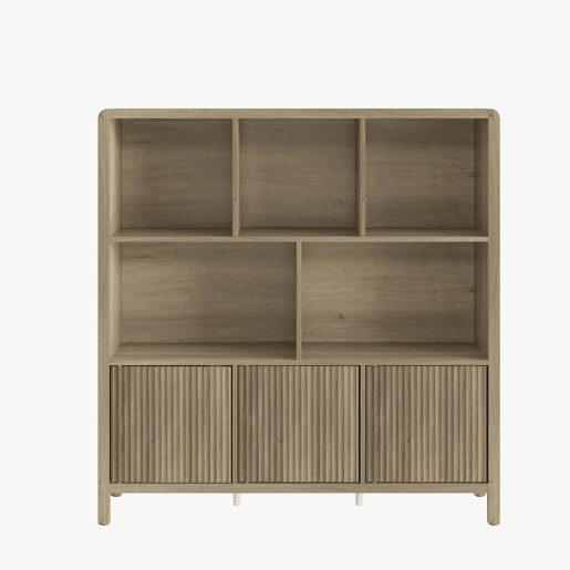 Cómoda Lukkodso 3 portas 102 x 98 x 30 cm Carvalho médio claro en.casa