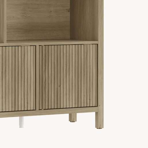 Cómoda Lukkodso 3 portas 102 x 98 x 30 cm Carvalho médio claro en.casa
