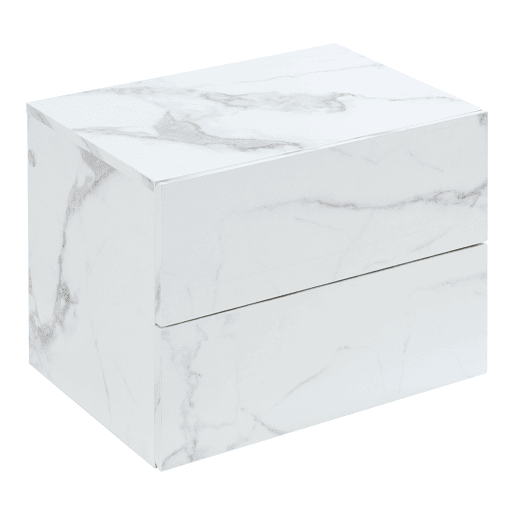 Armário de cabeceira suspenso Ampfing com 2 gavetas 40x29x30cm - Aspeto mármore branco en.casa