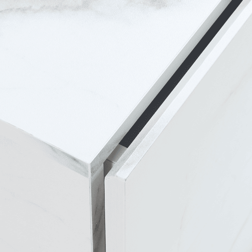 Armário de cabeceira suspenso Ampfing com 2 gavetas 40x29x30cm - Aspeto mármore branco en.casa