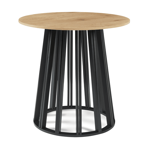 Mesa de jantar Lensuu redonda 76x Ø80 cm PretoCarvalho en.casa