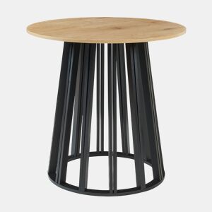 Mesa de jantar Lensuu redonda 76x Ø80 cm PretoCarvalho en.casa