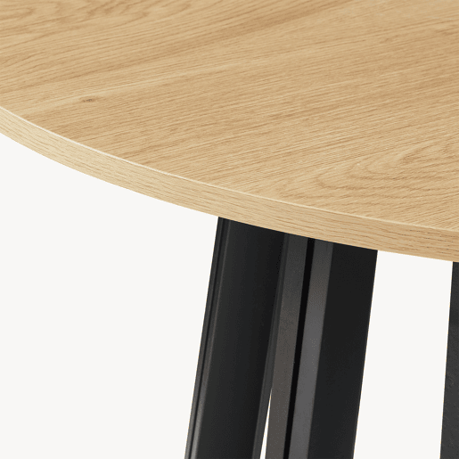 Mesa de jantar Lensuu redonda 76x Ø80 cm PretoCarvalho en.casa