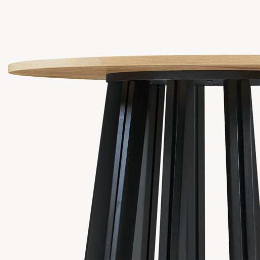 Mesa de jantar Lensuu redonda 76x Ø80 cm PretoCarvalho en.casa