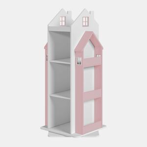 Estante rotativa para crianças Vipsali design da casa 108x40x40 cm BrancoRosa en.casa