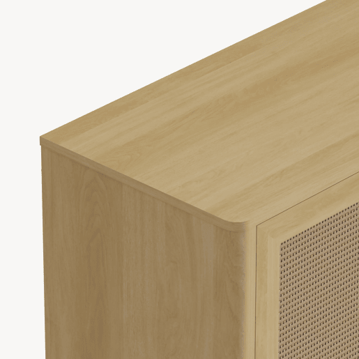 Aparador Lukhomso 2 portas 83x80x40 cm MDF Aspeto Carvalho Rattan en.casa