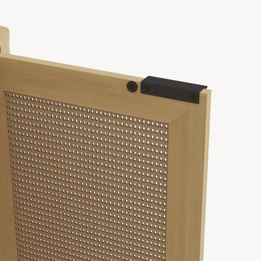 Aparador Lukhomso 2 portas 83x80x40 cm MDF Aspeto Carvalho Rattan en.casa
