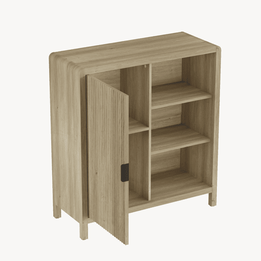 Cómoda Lukkodso 82x75x30 cm com porta Carvalho médio claro en.casa