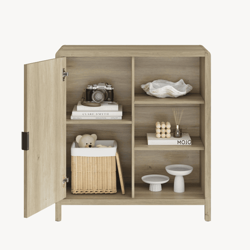 Cómoda Lukkodso 82x75x30 cm com porta Carvalho médio claro en.casa