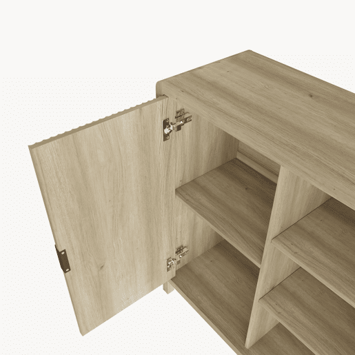 Cómoda Lukkodso 82x75x30 cm com porta Carvalho médio claro en.casa