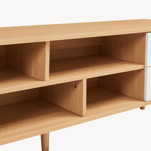 Móvel para TV Bordkak 4 gavetas 140x30x45 cm Carvalhobranco en.casa