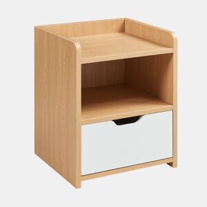 Mesa de cabeceira Bordkak 1 gaveta 1 compartimento 45x36x34cm Carvalhobranco en.casa