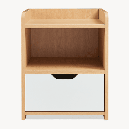 Mesa de cabeceira Bordkak 1 gaveta 1 compartimento 45x36x34cm Carvalhobranco en.casa