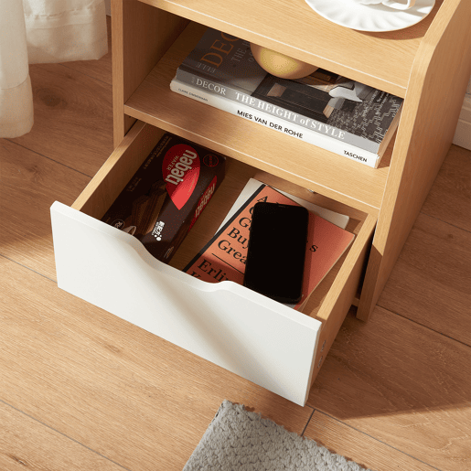 Mesa de cabeceira Bordkak 1 gaveta 1 compartimento 45x36x34cm Carvalhobranco en.casa