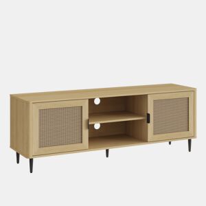 Móvel para televisão Lukhomso 2 portas 152x40x54 cm aspeto carvalho  rattan en.casa