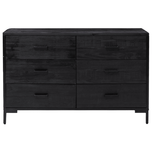 Aparador - Bufete - Móvei de apoio 110x35x70 cm pinho maciço preto pt3997