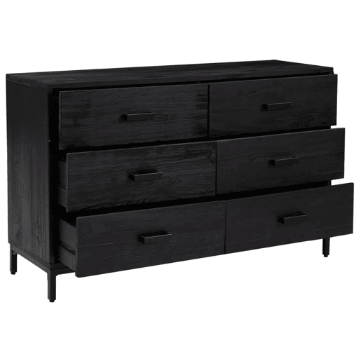 Aparador - Bufete - Móvei de apoio 110x35x70 cm pinho maciço preto pt3997