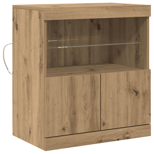 Aparador - Bufete - Móvei de apoio LED Castanho 60,5 x 37 x 67 cm Madeira processada pt4176