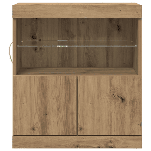 Aparador - Bufete - Móvei de apoio LED Castanho 60,5 x 37 x 67 cm Madeira processada pt4176