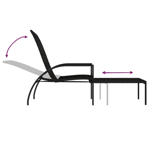 vidaXL Espreguiçadeiras com apoios de pés 2 pcs vime PE castanho
