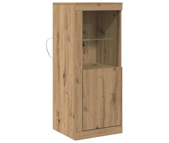 Aparador - mueble de almacenamiento led marrón 41 x 37 x 100 cm madera de ingeniería es4170