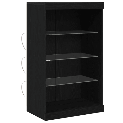 Aparador - Bufete - Móvei de apoio LED Carvalho Preto 60,5 x 37 x 100 cm pt4205