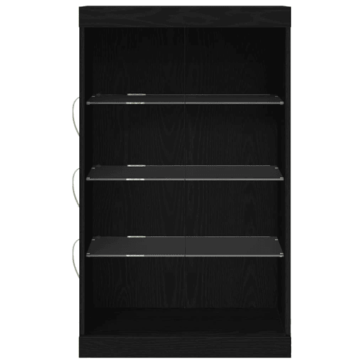 Aparador - Bufete - Móvei de apoio LED Carvalho Preto 60,5 x 37 x 100 cm pt4205