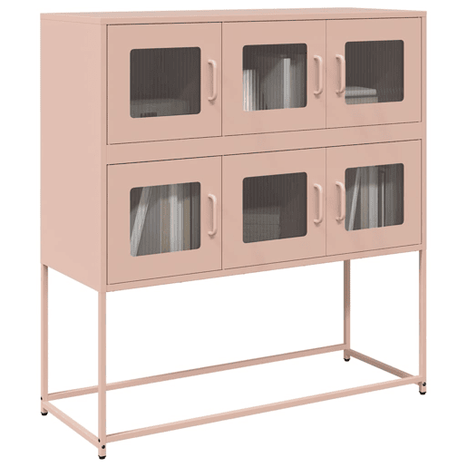 Aparador - Bufete - Móvei de apoio 100,5x39x107 cm aço laminado a frio rosa pt2305
