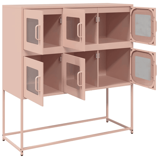 Aparador - Bufete - Móvei de apoio 100,5x39x107 cm aço laminado a frio rosa pt2305