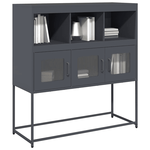 Aparador - Bufete - Móvei de apoio 100,5x39x107 cm aço laminado a frio antracite pt2260