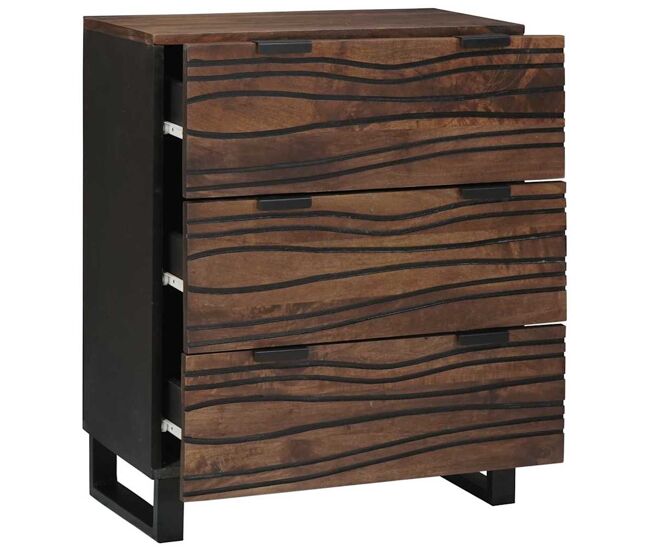 Juego de aparador - mueble de almacenamiento con cajón 2 pcs nogal 60 x 33,5 x 75 cm es5351
