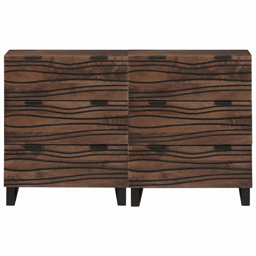 Conjunto de Bufete - Móvei de apoios com gaveta 2 pcs Nogueira 60 x 33,5 x 75 cm pt5351