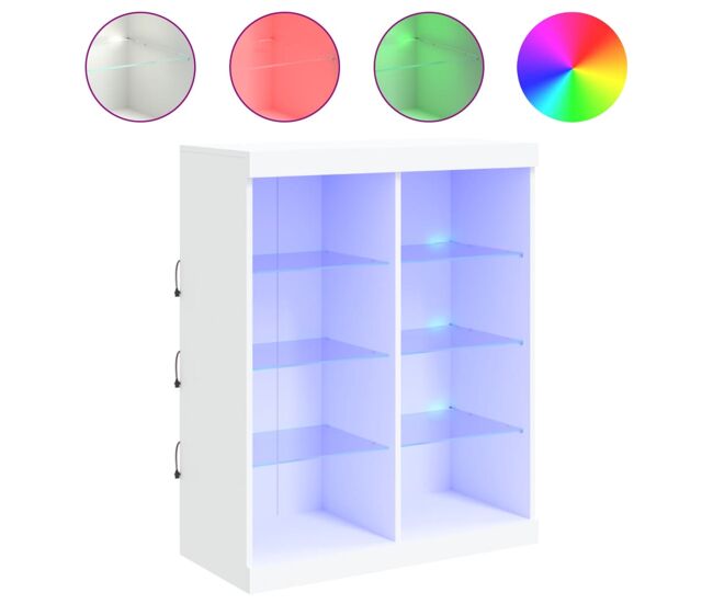 Aparador - mueble de almacenamiento con luces led blanco 81x37x100 cm es1937