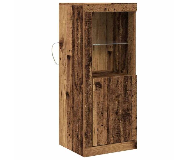 Aparador - mueble de almacenamiento led marrón 41 x 37 x 100 cm madera de ingeniería es4169