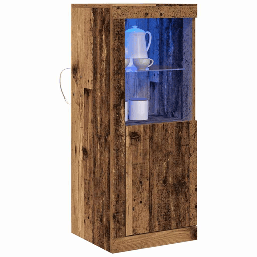 Aparador - Bufete - Móvei de apoio LED Castanho 41 x 37 x 100 cm Madeira processada pt4169