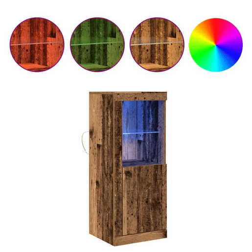 Aparador - Bufete - Móvei de apoio LED Castanho 41 x 37 x 100 cm Madeira processada pt4169
