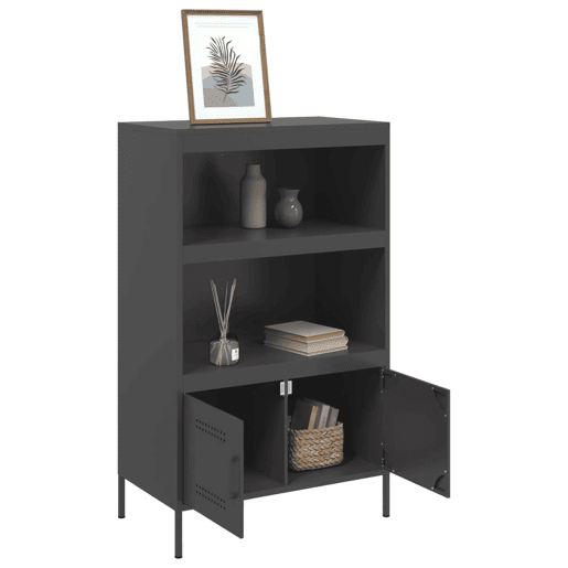 Aparador - Bufete - Móvei de apoio alto 68x39x113 cm aço preto pt2348