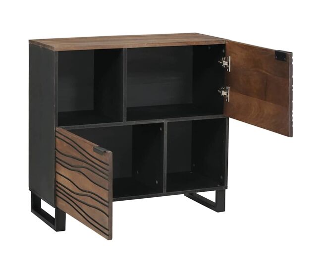 Aparador - mueble de almacenamiento marrón 80 x 33 x 75 cm madera maciza de mango es4772