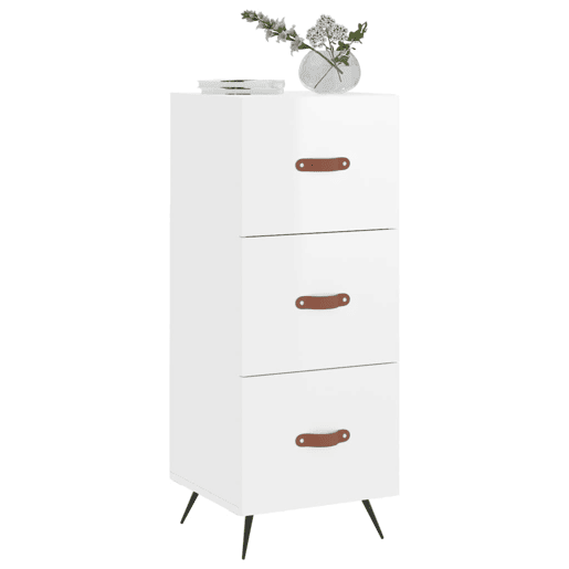 Aparador - Bufete - Móvei de apoio 34,5x34x90 cm madeira processada branco brilhante pt2544 Aparador - Bufete - Móvei de apoio 34,5x34x90 cm madeira processada branco brilhante pt2544