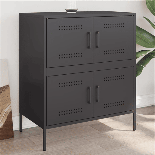 Aparador - Bufete - Móvei de apoio 68x39x79 cm aço preto pt2352