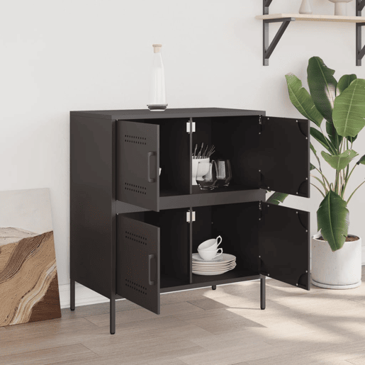 Aparador - Bufete - Móvei de apoio 68x39x79 cm aço preto pt2352