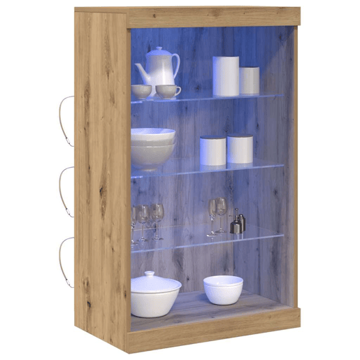 Aparador - Bufete - Móvei de apoio LED Carvalho Artesanal 60,5 x 37 x 100 cm pt4194